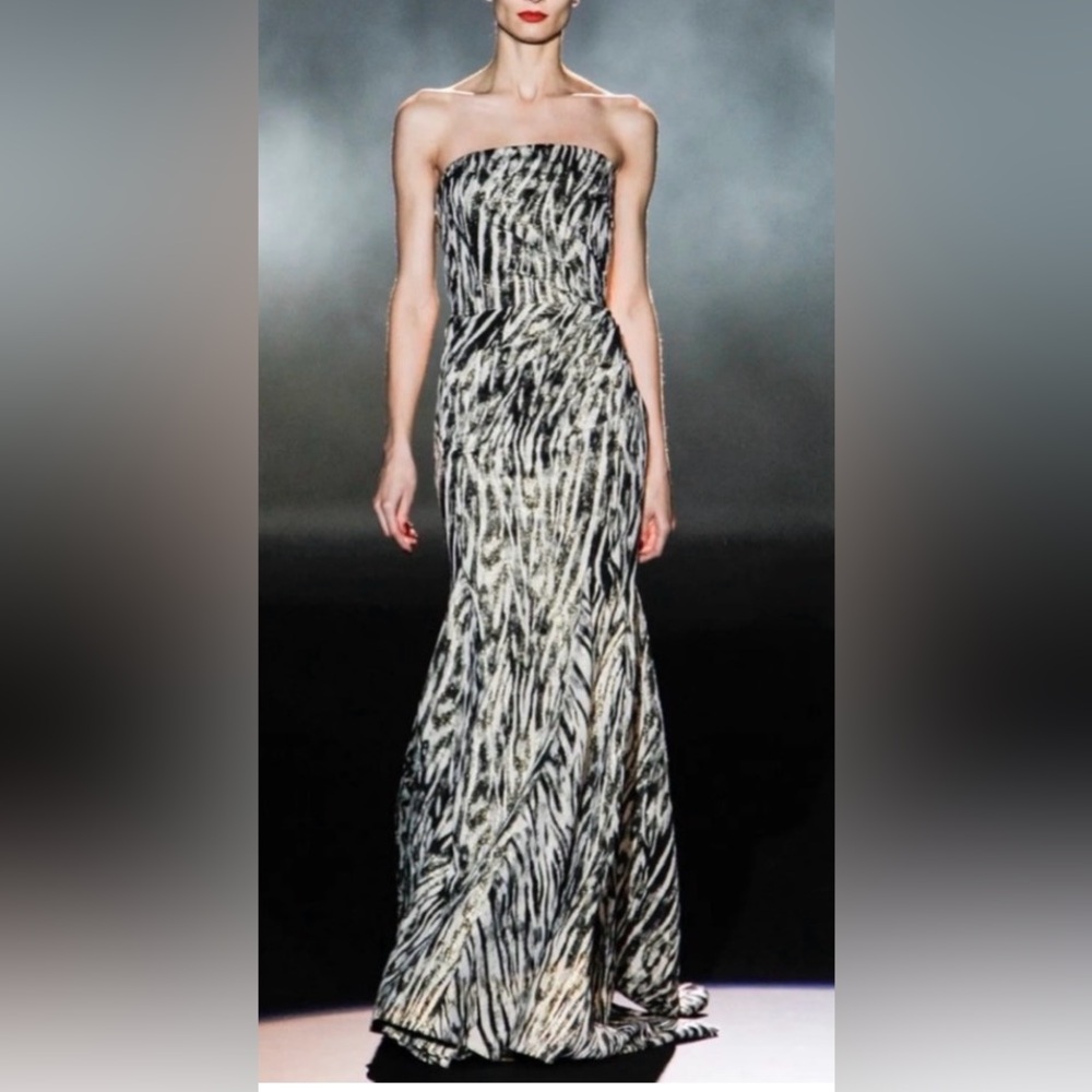 Badgley Mischka Zebra Print Dress